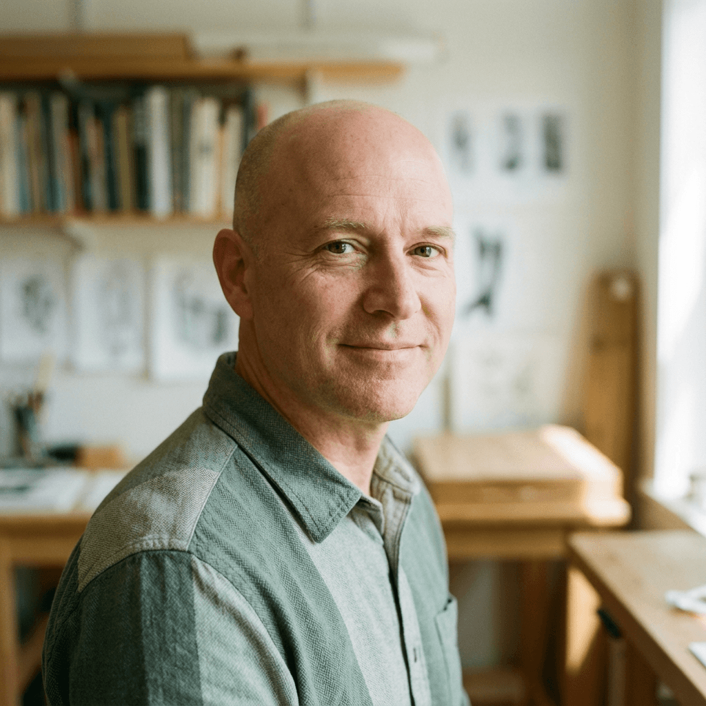 David Hartley, former deputy head, photographed in a school library